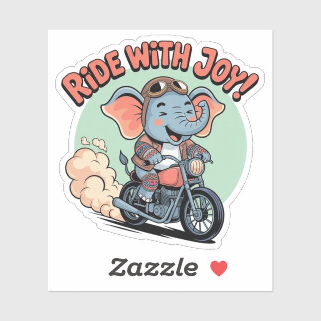 Sticker Tatouage d'éléphant motard Moto Drôle (Feuille)