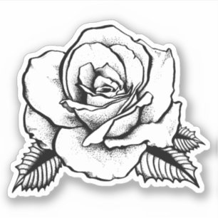 Sticker tatouage rose