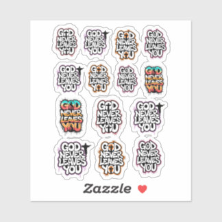 Sticker Tatouages temporaires chrétiens "Dieu ne vous aban