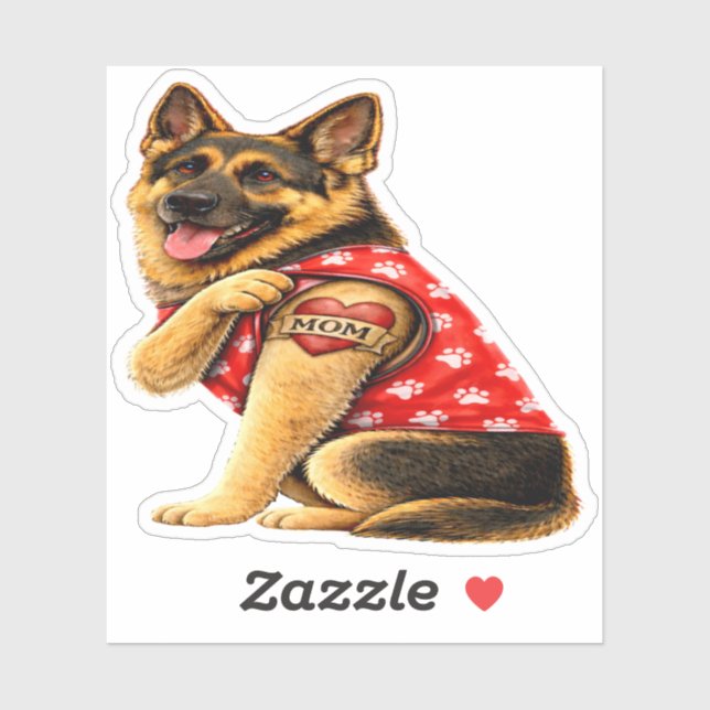 Sticker Tattoo de maman berger allemand (Feuille)
