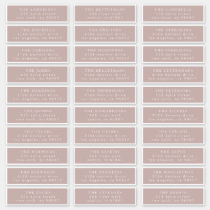 Sticker Taupe rose simple et calligraphie moderne blanche