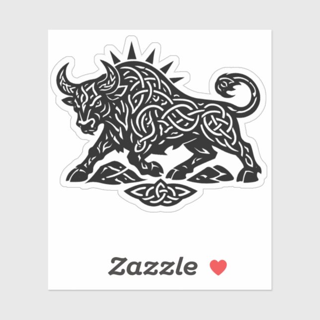 Sticker Taurus Bull Sigil — Earthbound Zodiac Inkwork (Feuille)