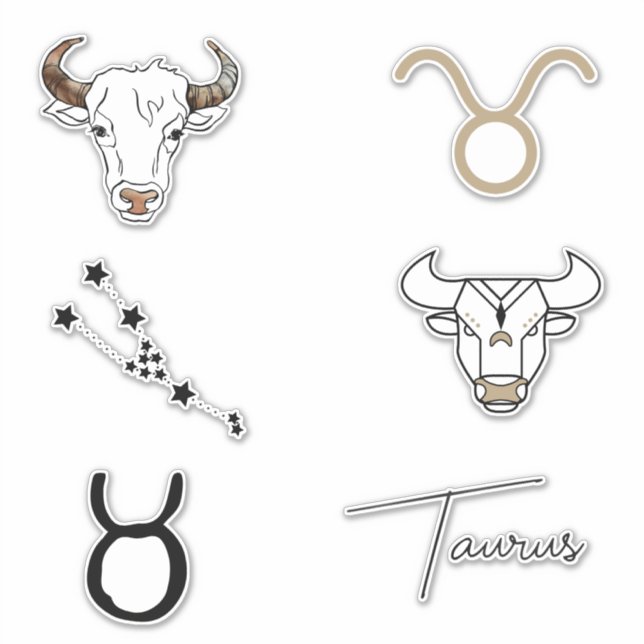 Sticker Taurus l'astrologie d'anniversaire Bull zodiac noi (Devant)