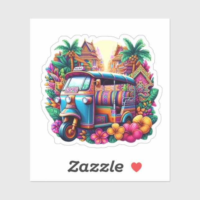 Sticker Taxi Tuk-tuk (Feuille)