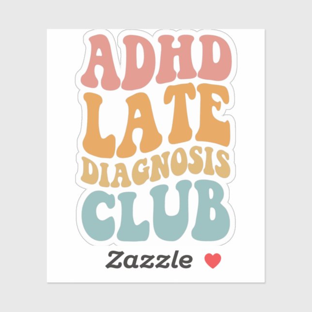 Sticker TDAH diagnostic tardif Club Funny Neurodiversity C (Feuille)