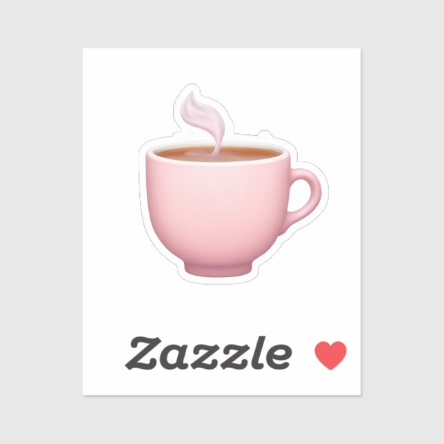 Sticker Tea up rose vapeur Emoji (Feuille)
