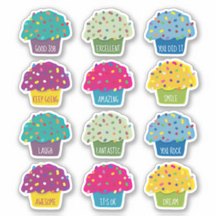 Sticker Teacher Cupcake Sprinkt Sweet Cute Cartoon