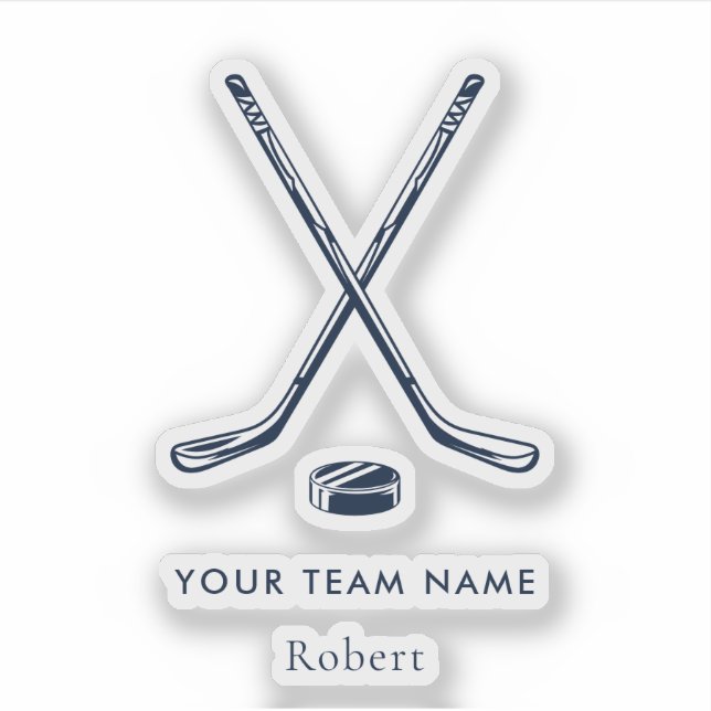 Sticker Team Name Ice Hockey Players Custom (Devant)