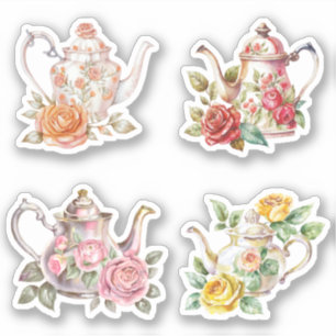 Sticker Teapots roses