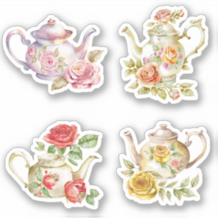 Sticker Teapots roses