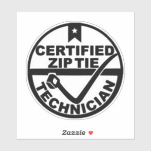 Sticker Technicien en Cravate zip