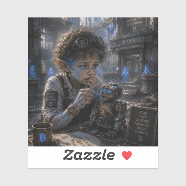Sticker Technicien en excitation/robotique / Banque (Feuille)