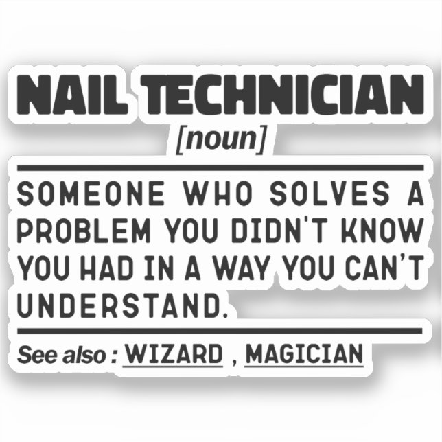 Sticker Technicien Nail Maquillage Noun Appréciation (Recto)