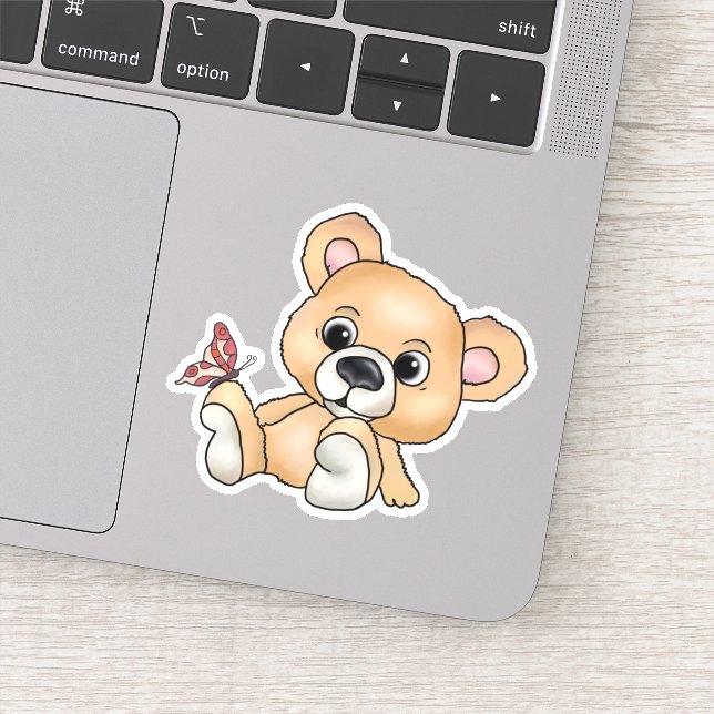 Sticker Teddy avec papillon (Détail)