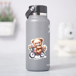 Sticker Teddy Bear à vélo