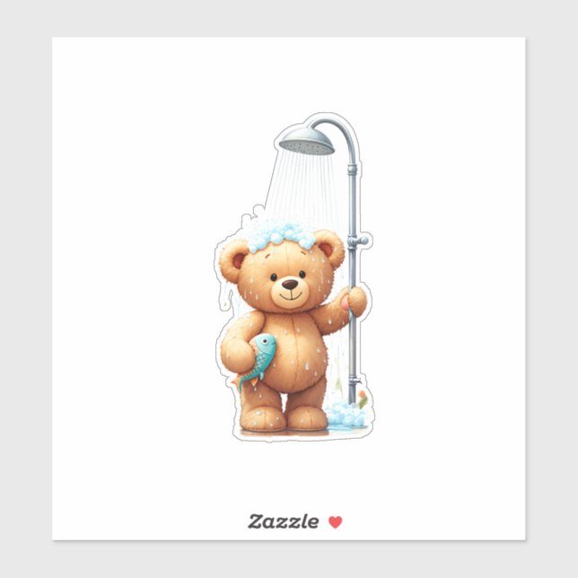 Sticker Teddy Bear Shower (Feuille)