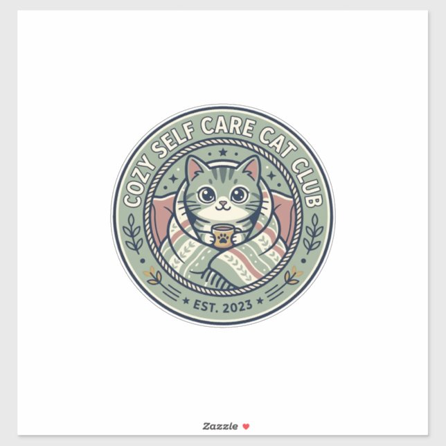Sticker Tee-shirt graphique chat de détente pour soi-même  (Feuille)