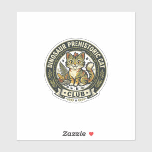 Sticker Tee-shirt graphique d'art de chat préhistorique de