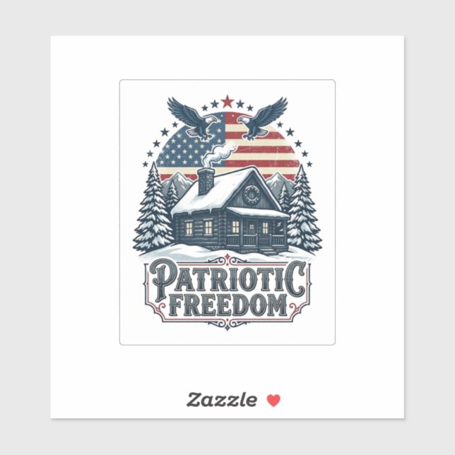 Sticker Tee-shirt graphique vectoriel Cabine d'hiver patri (Feuille)