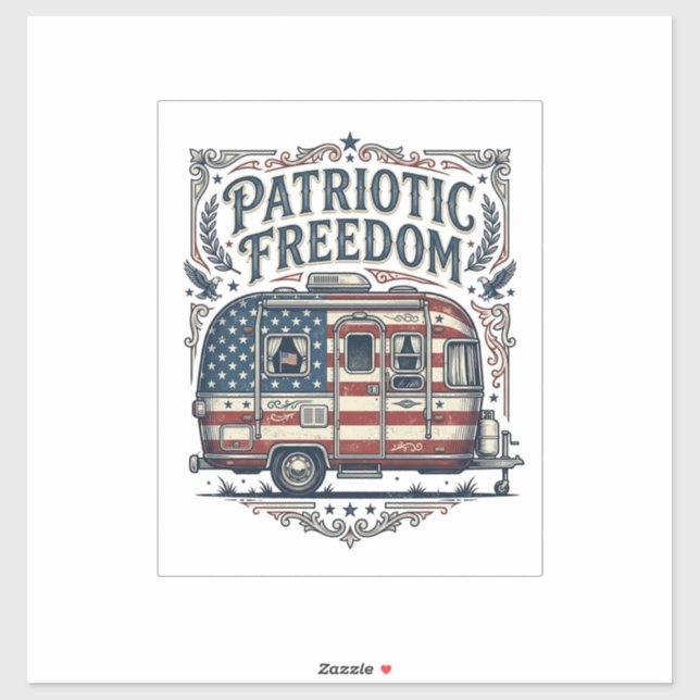 Sticker Tee shirt graphique vectoriel de camping-car patri (Feuille)