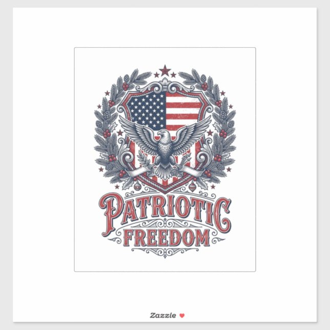 Sticker Tee-shirt graphique vectoriel de Noël patriotique (Feuille)