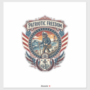 Sticker Tee-shirt graphique vectoriel Patriotic Beachcombe