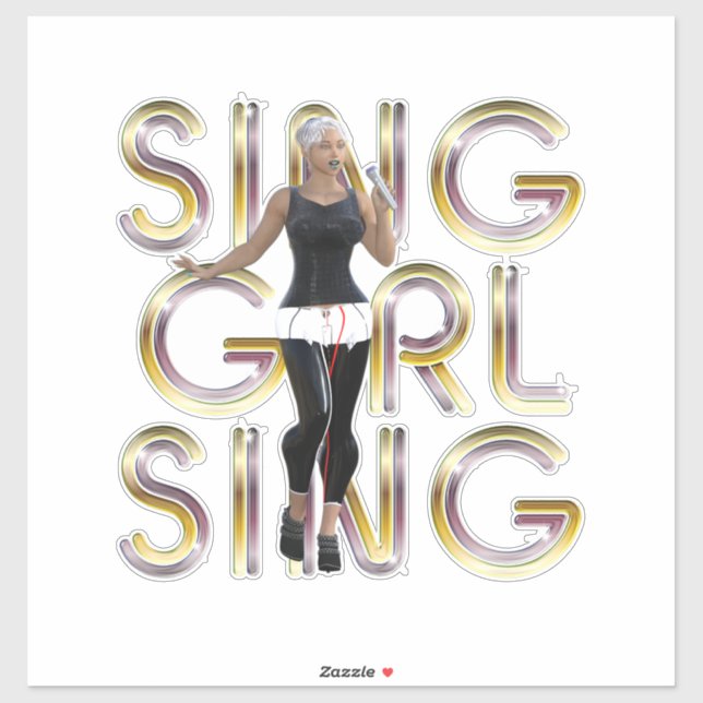 Sticker TEE Sing Girl Sing (Feuille)