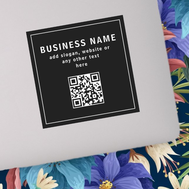 Sticker Télécharger le code QR ou le logo | Noir moderne (Créateur téléchargé)