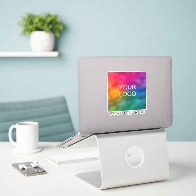 Sticker Téléchargez le logo de l'entreprise sur mesure (Ordinateur portable sur le bureau)