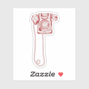 Sticker téléphone à cadran rotatif des années 80