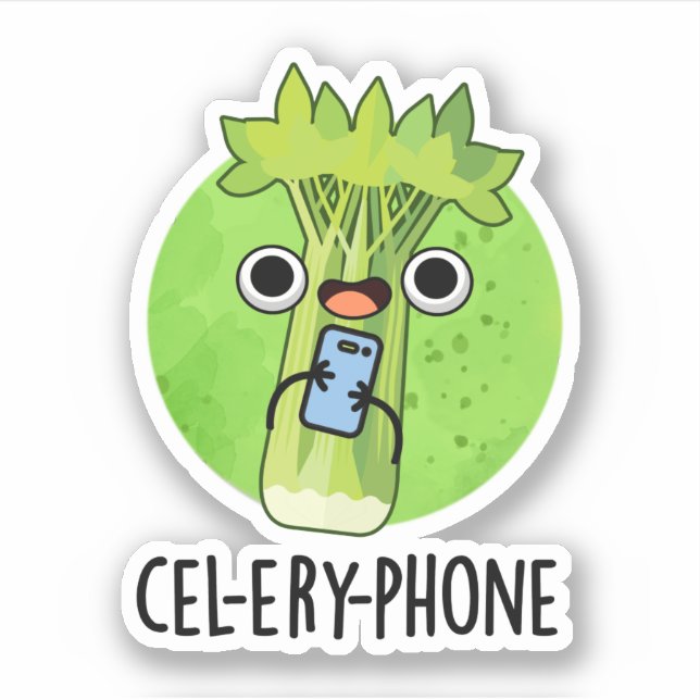 Sticker Téléphone Funny Celery Veggie Pun (Devant)