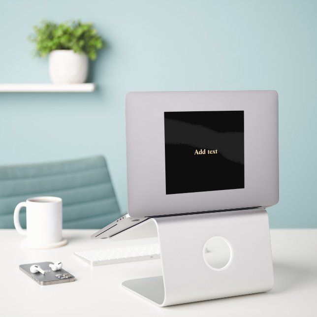 Sticker Template - Add text (Ordinateur portable sur le bureau)