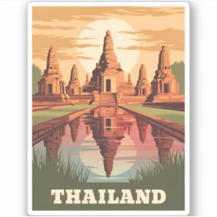 Sticker Temple bouddhiste thaïlandais Vintage voyage couch