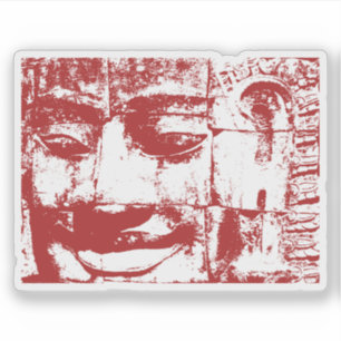 Sticker Temple en pierre de Bayon de visage de Khmer…,
