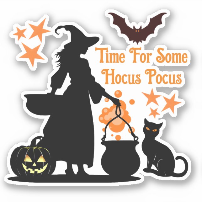 Sticker Temps Pour Une Sorcière Halloween Hocus Pocus (Devant)