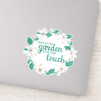 Sticker Tend au jardin vous pouvez atteindre aquarelle fle