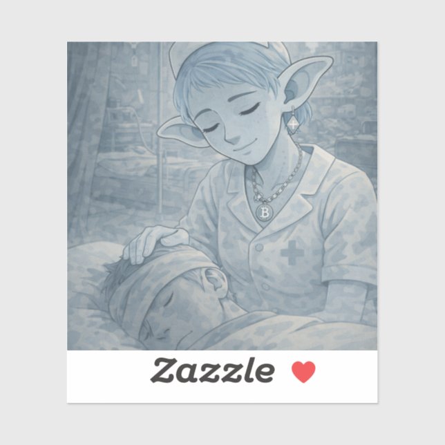 Sticker Tendresse / Infirmière / Hôpital  (Feuille)