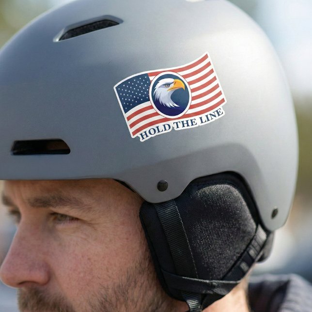 Sticker Tenir La Ligne, Drapeau Américain et Aigle (Créateur téléchargé)
