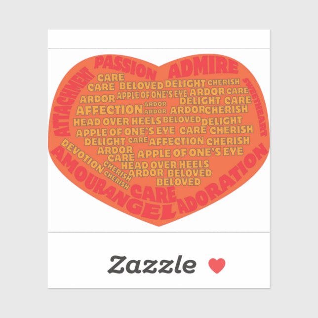 Sticker Termes d'amour (Feuille)