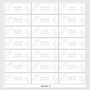 Sticker Terracotta Burnt Orange Botanique Adresse d'invité