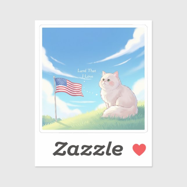 Sticker Terre que j'aime - Chat patriotique (Feuille)