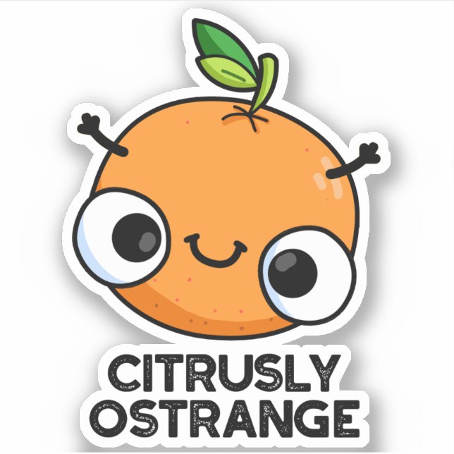 Sticker Terriblement Oétrange Amusant Étrange Pun Orange (Devant)