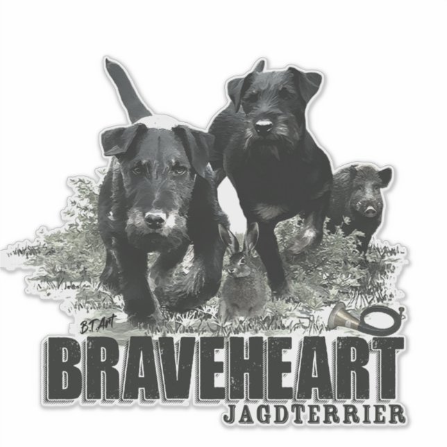 Sticker Terrier de chasse allemand, Le Jagdterrier, Art (Devant)