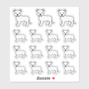 Sticker Terriers bouledogues Staffordshire blancs Chiens d