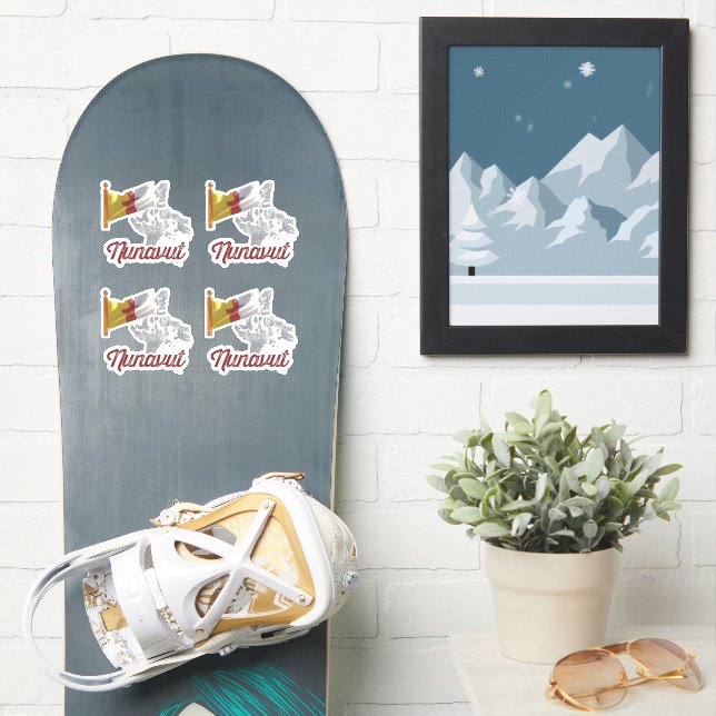 Sticker Territoire et drapeau territorial du Nunavut (Snowboard)
