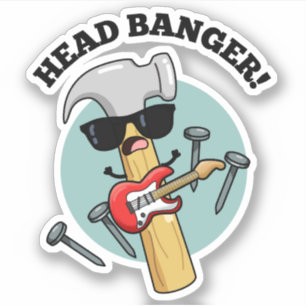 Sticker Tête Banger Funny Music Puns