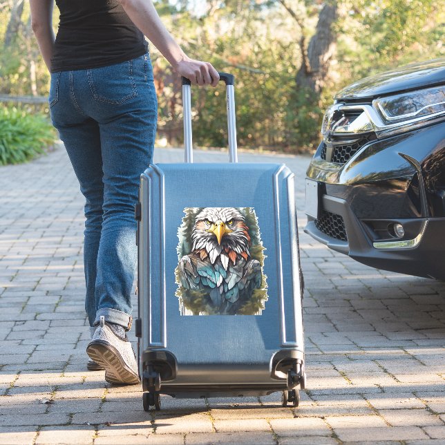 Sticker Tête d'aigle en forêt (Valise Insitu)