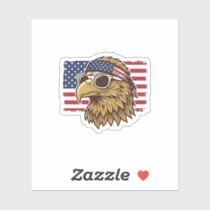 Sticker Tête d'aigle patriotique Gravure vintage Graphique