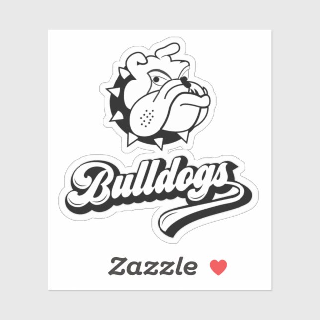Sticker Tête de bouledogue drôle (Feuille)