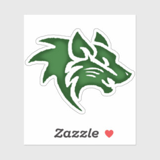 Sticker Tête de loup - Art numérique - Dessin à la main -